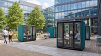 Cabine de réunion acoustique insonorisée Comine moderne pour quatre personnes, idéale pour les réunions d'équipe, les hôtels et les entrepôts
