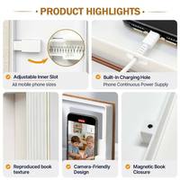Boîte de rangement pour téléphone dissimulée en forme de faux livre brevetée avec trou de charge, prévient la dépendance aux téléphones des enfants, cadeau pratique pour les mamans lors de la fête prénatale