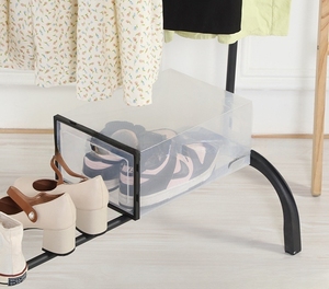 जानको हल्के सिंगल टियर रैक फर्श खड़े बहुक्रियाशील लोहे के पाइप कपड़े रैक - Product Image 3