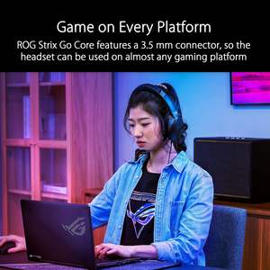 Casque de jeu filaire ROG Strix Go Core avec transducteur dynamique, en plastique, 3,5 mm, circum-auriculaire, noir, pour PC, Mac, Nintendo – Vente en gros - Product Image 3