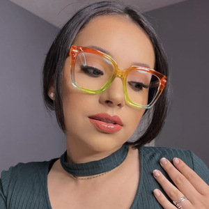 2024 moda Multicolor monturas de gafas cuadradas mujeres ins clásico <span class=keywords><strong>retro</strong></span> azul luz bloqueo gafas logotipo personalizado al por mayor - Product Image 1