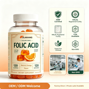 Gummies d'acide folique en marque blanche OEM 1 mg sans sucre pour le soutien nutritionnel prénatal et quotidien, végétaliennes, 120 unités - Product Image 4