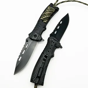 Outdoor Camping Jagen Bushcraft EDC faltbares taktisches Paracord-Überlebenstaschenmesser mit Feuermacher