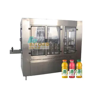 sweet fresh juice making commercial automatic glass bottled juice filling PET labeling machine