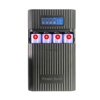 Boîtier de batterie externe DIY pour 4 piles 18650, boîte de stockage de charge 5V avec double USB et affichage numérique, étui de charge pour smartphones, support de batterie