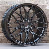 Jantes en alliage forgé 18-20 pouces 5x112, design à rayons maillons, couleur gris anthracite foncé, pour berlines sport de luxe, fabrication OEM ODM, marque privée