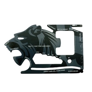 Navaja Multifunción con Cabeza de Tigre y León, Acero Inoxidable, 8.5x5.3cm, Herramienta de Supervivencia para Exteriores, Equipo de Camping - Product Image 3