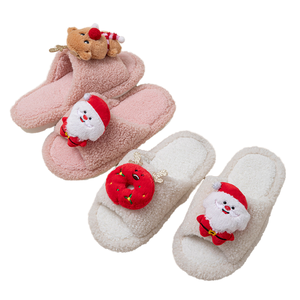 Transfrontalier pour Amazon hiver chaud noël en peluche pour pantoufles femmes renne père noël Ins Style maison en peluche pour pantoufles - Product Image 1