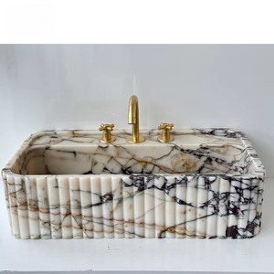 Ventes chaudes, lavabo mural en marbre Calacatta Viola poli d'Italie, sur mesure, pour le salon, la salle de bain, la décoration intérieure - Product Image 3