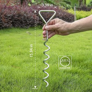 Ancre de sol pliante en spirale pour animaux de compagnie, ancre à bascule en acier solide, piquet d'attache pour chien de camping en plein air, piquet de protection contre le vent élevé, piquets à vis - Product Image 5