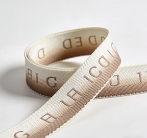 Winter Warm Durable 100% Polyester Jacquard Ribbon with Gradient Herringbone Letter Print Minimalist Elegant Design <strong>MJ</strong> Brand - Product Image 4