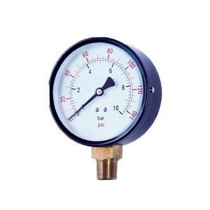 60 मिमी सस्ता सामान्य दबाव गेज डुअल स्केल 10बार 140psi एयर प्रेशर सेंसर ब्लैक आयरन केस प्रेशर गेज - Product Image 5