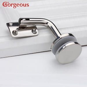 درابزين من الصلب المقاوم للصدأ الاكسسوارات الأسود المعادن منحني الزجاج درج درابزين أنبوب تركيب جدار مربع دعم قوس درابزين - Product Image 2