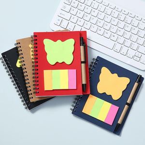 Custom Kraft Paper Spiral Notebook with Pen and Sticky Notes Branded Refillable <b>Journal</b> for Business Promotions - Product Image 2