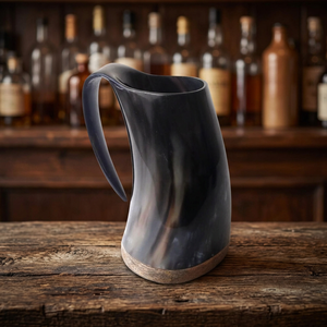 Mugs à vin champagne en corne de buffle, style campagnard moderne, faits à la main, art populaire, forme naturelle, légers, écologiques, imperméables - Product Image 2