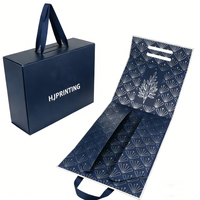 Boîte-cadeau en carton rigide pliable de luxe personnalisée avec fermeture magnétique, petite, avec poignée, boîte pliable portable
