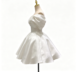 S1807Y 2026 Abito da Sposa Corto Elegante e Leggero in Raso, Minimalista, di Nicchia, Sexy, con Spalle Scoperte e Vita Alta, alla Moda e Lussuoso - Product Image 2