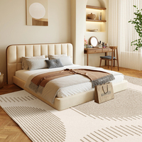 Tapis Nordiques Beiges pour Salon, Moquette de Chambre à Coucher Style Turc, Tapis Floral pour Table à Café et à Manger, Antidérapant