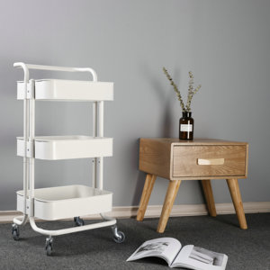 Venta al por mayor de <span class=keywords><strong>3</strong></span> niveles, carros de belleza para el hogar y carros de almacenamiento, carro utilitario rodante, cocina, sala de estar, dormitorio, estante de almacenamiento de Metal - Product Image 5