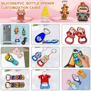 Porte-clés ouvre-bouteille personnalisé moderne, porte-clés par sublimation avec logo, porte-clés en caoutchouc PVC, ouvre-bouteille de bière, porte-clés - Product Image 4