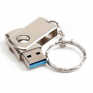 Clé USB Izable Logo 1 Go 64 Go 2.0 3.0 en métal doré pivotante avec porte-clés – Stock disponible - Product Image 4