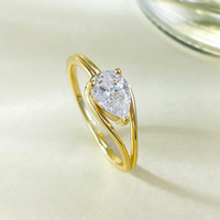 Bague de couple en argent S925 Yunzhi avec agate blanche en forme de poire 5*7, ornement de mariage et de fête pour petite amie