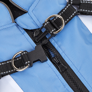Vêtements pour chiens de compagnie manteau réfléchissant coupe-vent avec harnais ceinture de Traction <span class=keywords><strong>pas</strong></span> <span class=keywords><strong>cher</strong></span> hiver imperméable polaire chien veste manteau - Product Image 3