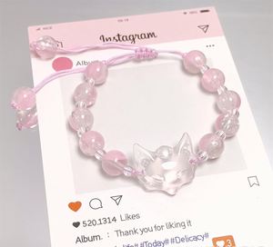 Pulsera de cuentas de cristal craquelado Sweet Fantasy Popcorn, máscara de zorro de cristal, joyería de cuentas para mujer, pulseras de cristal, brazaletes para niñas - Product Image 5