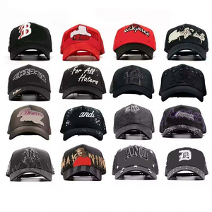 Casquette de baseball en daim à <span class=keywords><strong>6</strong></span> panneaux brodée, qualité G5, avec strass et visière large, modèle Dandi Hats X <span class=keywords><strong>Sad</strong></span> Boyz, vente en gros - Product Image 2