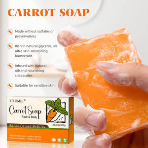 Venta al por mayor orgánico piel sensible hecho a mano blanqueamiento aligeramiento suave brillo zanahoria <span class=keywords><strong>natural</strong></span> jabón facial - Product Image 6