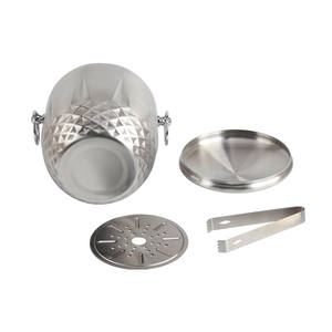 3L Double-wall Stainless Steel Insulated <b>Ice</b> <b>Bucket</b> <b>with</b> <b>Lid</b> and Tong - Product Image 3