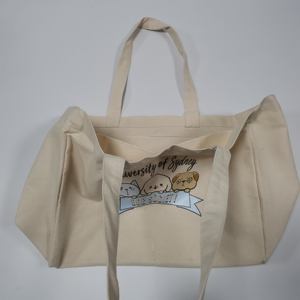 Bolso de compras de lona de algodón orgánico natural reutilizable respetuoso con el medio ambiente 6 bolsillos 6 compartimentos - Product Image 5