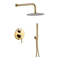 Ensemble de douche encastré mural de 8 pouces avec pommeau de douche rond effet pluie et mitigeur dissimulé, de bonne qualité