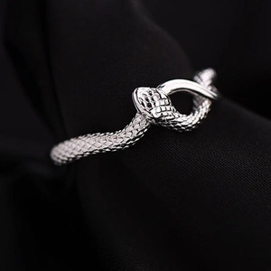 Kupferbeschichteter Silber-Schlangen-Offenring, Gothic-Schmuck für Männer & Frauen - Product Image 3