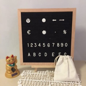 Tableau en feutre gris chêne <span class=keywords><strong>10x10</strong></span> pouces avec support peint et 360 lettres blanches à suspendre au mur – Vente chaude - Product Image 6