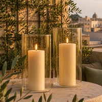 Vente en gros de porte-bougie en verre décoratif de 125 mm et 150 mm de hauteur pour la décoration de table à la maison et lors d'événements