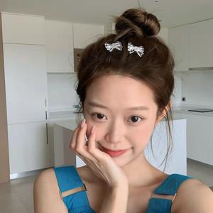 QianJin прозрачный и красочный галстук-бабочка маленькая заколка для волос с универсальной челкой и ломаными заколками для волос - Product Image 5