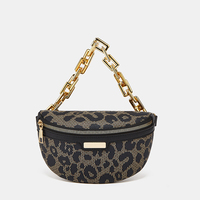 Sacs banane tendance personnalisés pour femmes avec chaîne, imprimé léopard, en cuir PU, pochettes pour téléphone, sacs messager de poitrine avec fermeture éclair, sacs de taille