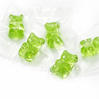 Groene fruit-gearomatiseerde kruiden-gummies voor volwassenen ter bevordering van de vitaliteit, op maat gemaakte formule voor kruiden-gummies met voedingsvezels.