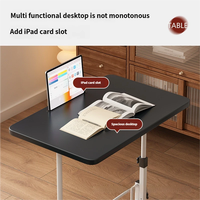 Table d'appoint mobile ergonomique et durable à hauteur réglable, bureau roulant pour le travail debout au chevet et la connexion à un tapis de course/vélo