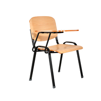 Chaise de formation moderne avec tablette d'écriture, mobilier scolaire en bois pour salle de classe, bureau à domicile et utilisation en extérieur