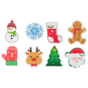 4pcs Cartoon Printed Xmas Cute <strong>Kitchen</strong> Cleaning Compressed Sponges, Christmas Wood Pulp Dishwashing <strong>Pad</strong> Scrubbers - Product Image 2