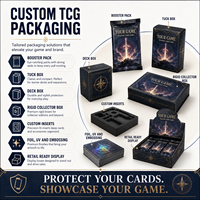 Cartes à collectionner en carton personnalisées avec impression holographique de dessins animés et anime, avec pack de boosters et boîte de rangement