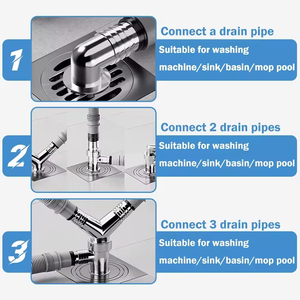 Siphon de sol anti-odeur à décharge directe en acier inoxydable épaissi de 6 mm pour balcons, lavabos et machines à laver - Product Image 5