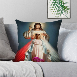 Pintura al óleo decorativa casa cristiana Jesucristo figura sofá asiento funda de cojín - Product Image 4