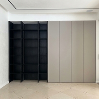 Armoire de chambre/salon modulaire moderne sur mesure avec 2 tiroirs, éclairage LED, grande capacité, bois écologique et durable