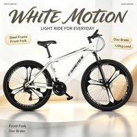 Vélo de montagne 21 vitesses 24/26 pouces, cadre rigide en acier à haute teneur en carbone, frein à disque double, vélo tout-terrain en alliage d'aluminium, hauteur 155-185 cm