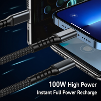 Câble de charge USB A vers USB C 100W 3 en 1 avec affichage numérique, super rapide, en nylon tressé, pour iPhone, Samsung, Android