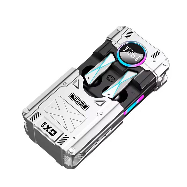 TWS Gaming Headphones with 1500mAh Built-in Battery Mechanical Style and Digital Display Sports Earphones for iPhone