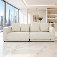 Einzigartiges Design Stoff-Ecksofa Modulares Sofa Schwarzer Metallrahmen für Moderne Heimwerkstatt Lounge-Möbel